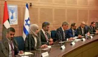 وفد برلماني إماراتي خلال زيارة للكنيست في شباط 2022
