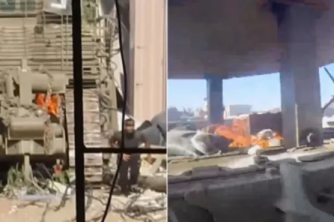 القسام تكشف صاحب اللقطة الشهيرة لإحراق جرافة إسرائيلية ورفع راية حماس