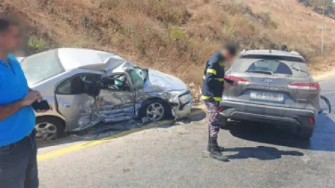 حادث بين 3 مركبات على طريق بيت يافا غرب إربد