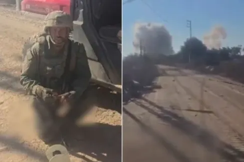 فيديو لجندي إسرائيلي يفجر مبنى في جنوب لبنان ويهديه لابنه