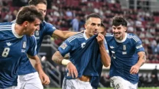 فرحة المنتخب اليوناني