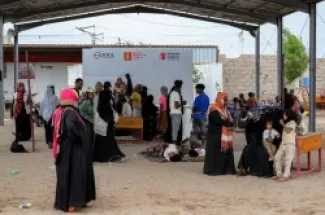 نازحون في مدرسة شمال مدينة عدن