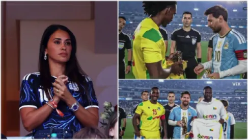 لماذا أهدى لاعبو بنين تمثالاً إلى أنتونيلا زوجة ميسي؟