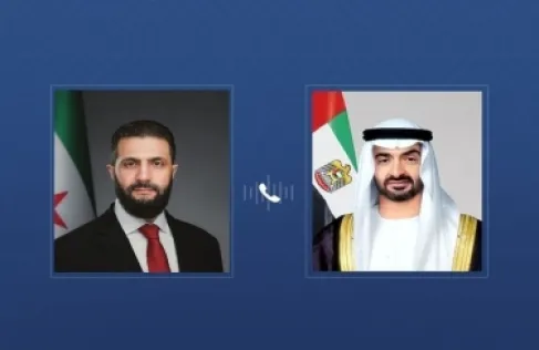 محمد بن زايد والشرع يبحثان التطورات في المنطقة