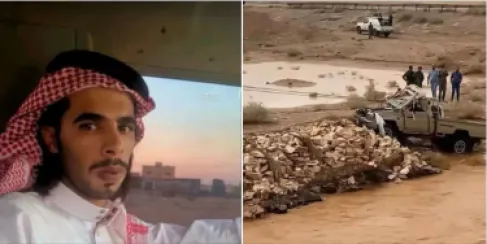 تعرف على هوية الشاب الذي جرفته السيول في الرويشد