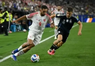 من لقاء النشامى والارجنتين في المونديال