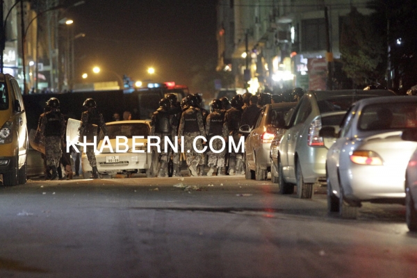 صور تفريق احتجاجات جبل الحسين